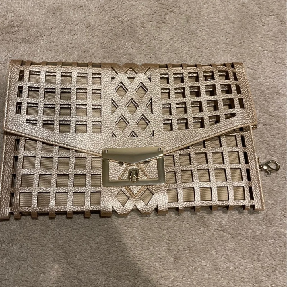 NWOT Just Fab Matte Gold Purse